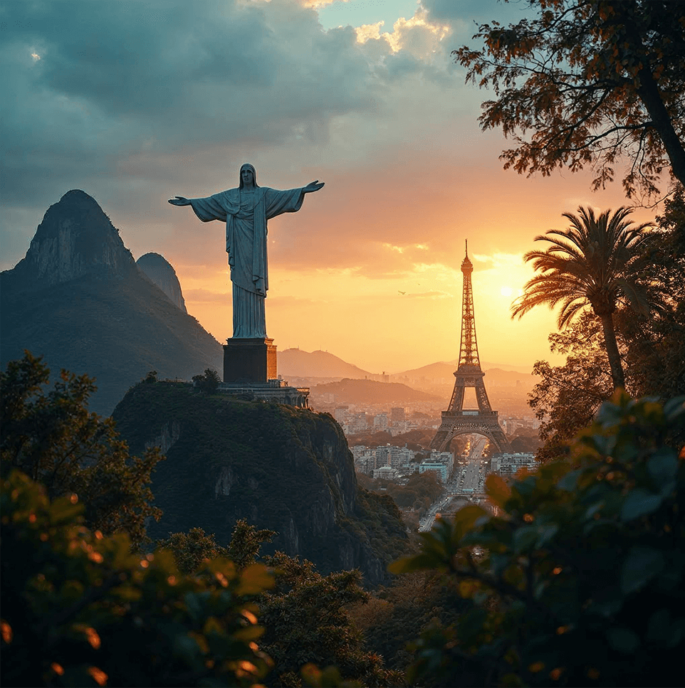 Cristo Redentor e Torre Eiffel